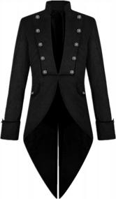 img 2 attached to Crubelon Men'S Steampunk Vintage Tailcoat Jacket Gothic Victorian Frock Coat Uniform Halloween Costume