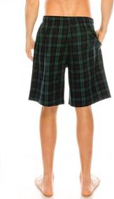 img 2 attached to Cotton Long Short Lounge Pants For Men - Soft Plaid Check Pajama Pants With Pockets - 100% Woven Lounger For Sleeping And Relaxing