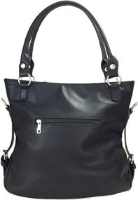 img 2 attached to Zzfab Laser Double Handles Black Women's Handbags & Wallets for Hobo Bags