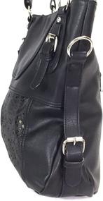 img 3 attached to Zzfab Laser Double Handles Black Women's Handbags & Wallets for Hobo Bags