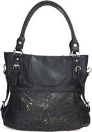 zzfab laser double handles black women's handbags & wallets for hobo bags логотип