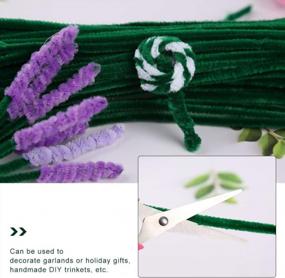 img 2 attached to 100 Dark Green Chenille Stems Pipe Cleaners For Creative Crafts, Christmas Decorations, Weddings, Boutiques, Sewing And Home