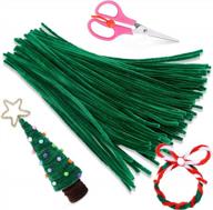 100 dark green chenille stems pipe cleaners for creative crafts, christmas decorations, weddings, boutiques, sewing and home logo