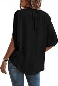 img 2 attached to Chic And Comfortable: Verdusa Women'S Dolman Sleeve Mock Neck Top With Tie Back