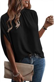 img 3 attached to Chic And Comfortable: Verdusa Women'S Dolman Sleeve Mock Neck Top With Tie Back