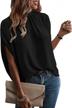 chic and comfortable: verdusa women's dolman sleeve mock neck top with tie back logo