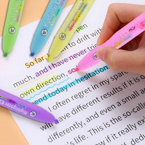 img 3 attached to Assorted Color Retractable Chisel Tip Pocket Highlighters - Clickable Highlighter Set Of 6
