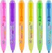 assorted color retractable chisel tip pocket highlighters - clickable highlighter set of 6 logo
