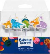 dinosaur shaped birthday cake and cupcake candles - pack of 5 by bakery crafts logo