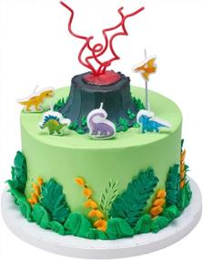 img 2 attached to Dinosaur Shaped Birthday Cake And Cupcake Candles - Pack Of 5 By Bakery Crafts