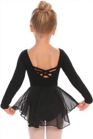 img 4 attached to Stylish Zaclotre Girl'S Ballet Leotard With Long Sleeve Skirted Dress For Dance Performance