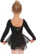 stylish zaclotre girl's ballet leotard with long sleeve skirted dress for dance performance logo