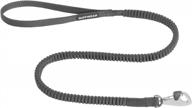 ruffwear granite gray ridgeline dog leash with lightweight stretch webbing, compact design, locking crux clip - optimal for outdoor activities logo