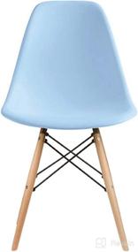 img 1 attached to Blue RayLeg Dining Side Chair with Natural Wood Base by 2xHome