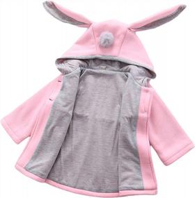 img 3 attached to Toddler Baby Girl Long Sleeve Button A Line Jacket Fall Winter Outwear Trench Coat