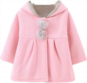 img 4 attached to Toddler Baby Girl Long Sleeve Button A Line Jacket Fall Winter Outwear Trench Coat