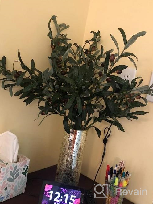 img 1 attached to 28 Inch Artificial Olive Branches Greenery Stems Fake Eucalyptus Plant For Vase Fillers Wedding Bouquets Wreath Floral Arrangement Decor - 6Pcs By JPSOR review by Marcus Price