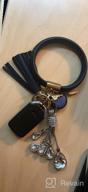 img 1 attached to Stylish Leather Tassel Bracelet Keychain With Ring - Portable Wristlet Key Holder For Women - Ideal Gift For Her review by Jae Newton