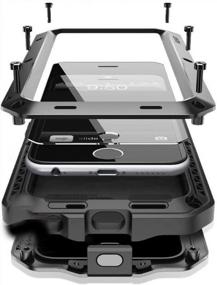 img 4 attached to Marrkey 360 Full Body Protective Shockproof [Tough Armour] Aluminum Metal Case With Built-In Screen Protector For IPhone 8 Plus - Black