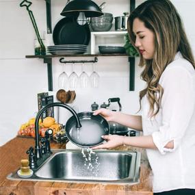 img 3 attached to 🌿 Bamboo Scrub Brush for Superwash Plus: Efficient Cleaning of Pans, Dishes, and Vegetables with Natural Bristles. Palm Pot Brush 4 Pack, Featuring Round Mini Dish Brush and Ceramic Holder for Optimal Kitchen Sink Cleaning.