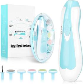 img 4 attached to 👶 8-in-1 Safe Baby Nail Trimmer with Light - Baby Electric Nail File Kit for All Ages, Includes 6 Grinding Heads, Clippers, and Nail Care