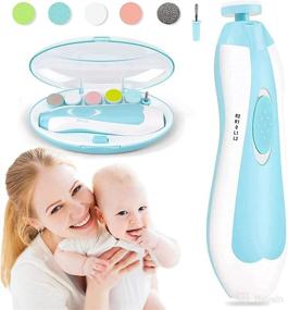 img 3 attached to 👶 8-in-1 Safe Baby Nail Trimmer with Light - Baby Electric Nail File Kit for All Ages, Includes 6 Grinding Heads, Clippers, and Nail Care