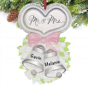 img 3 attached to 2022 Mr & Mrs Wedding Bell Christmas Tree Ornaments - Personalized Couples Gift Favors & Just Married Decorations