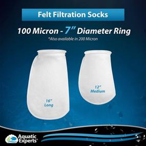 img 1 attached to Aquatic Experts 7 Inch Filter Socks - 100 Micron - Long Aquarium Felt Filter Bags - Made in USA