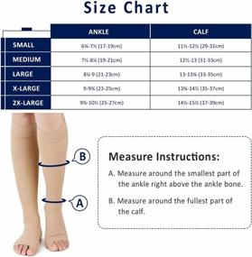 img 3 attached to 20-30 MmHg Knee High Open Toe Compression Socks For Men & Women - Support Stockings