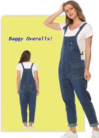 img 3 attached to Soojun Women'S Casual Baggy Denim Bib Overall