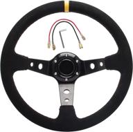 🟡 somusen universal racing steering wheel suede deep dish 13.8” - yellow логотип