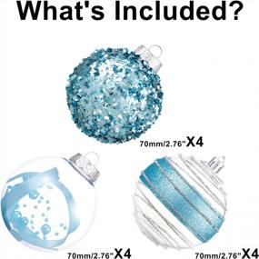 img 3 attached to Add Sparkle To Your Christmas Decor With XmasExp Large Shatterproof Blue Christmas Ball Ornaments- Set Of 12