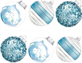 img 4 attached to Add Sparkle To Your Christmas Decor With XmasExp Large Shatterproof Blue Christmas Ball Ornaments- Set Of 12