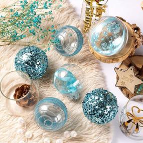 img 2 attached to Добавьте блеска своему рождественскому декору с большими небьющимися синими рождественскими шарами XmasExp - набор из 12 штук