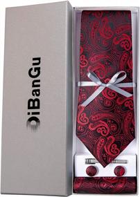 img 2 attached to Enhance Your Style With DiBanGu'S Silk Paisley Tie, Handkerchief, And Cufflink Set