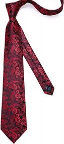 img 1 attached to Enhance Your Style With DiBanGu'S Silk Paisley Tie, Handkerchief, And Cufflink Set