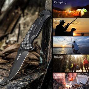 img 3 attached to GVDV Utility Pocket Knife With 7Cr17 Stainless Steel - Folding Knife For EDC Outdoor Camping Hunting, Liner-Lock, Clip, Seatbelt Cutter, Glass Breaker For Emergencies, Father'S Day Gifts