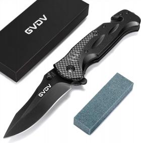 img 4 attached to GVDV Utility Pocket Knife With 7Cr17 Stainless Steel - Folding Knife For EDC Outdoor Camping Hunting, Liner-Lock, Clip, Seatbelt Cutter, Glass Breaker For Emergencies, Father'S Day Gifts