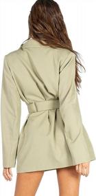 img 2 attached to Women'S Tailored Blazer Dress With Belt - Fashion Sexy Long Sleeve Suit Jacket For Women