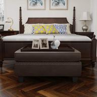 versatile upholstered storage bench ottoman with tray - perfect for bedroom and living room (brown faux leather) logo