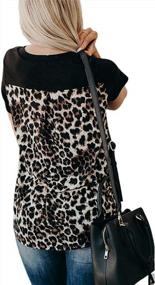 img 1 attached to Women'S Colorblock Leopard Print Tunic Top W/ Sunflower & Pocket - LORSU