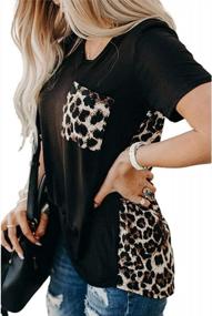 img 2 attached to Women'S Colorblock Leopard Print Tunic Top W/ Sunflower & Pocket - LORSU