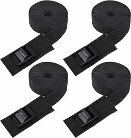 img 4 attached to 4 Pack 1" X 12' Ayaport Lashing Straps For Car Roof Rack Kayak, SUP, Canoe & Surfboard Tie Down Strap Packing.