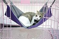 🐱 waterproof fleece cat kitty hammock bed - small animal cage swing bed for ferret, rabbit, bunny - purple hammock pet bed logo