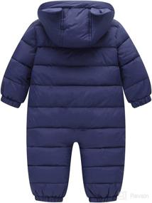 img 2 attached to 👶 Adorable Hooded Snowsuit Jumpsuit for Babies 3-24 Months - Happy Cherry Winter Romper in Thermal Coat