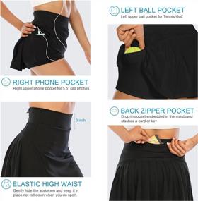img 2 attached to Women'S Pleated Tennis Skirts With Pockets Shorts - Activewear For Golf, Running & Workouts