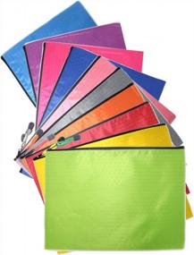 img 3 attached to Set Of 10 Waterproof Fabric Zip File Bags In Mini B8 Size With Football Pattern And Random Colors - Ideal For Documents And Storage - Oaimyy Brand