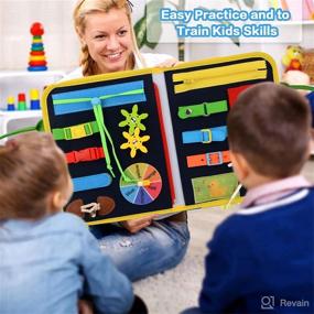 img 1 attached to Nigifter Busy Board Montessori Toys for Toddlers - Educational Gifts to Enhance Fine Motor Skills and Learn through Play - Dressing Toys for Kids - Ideal Activity Board for Age 1, 2, 3, 4, and 5