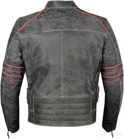 img 2 attached to 🧥 Premium Men's Brotherhood Classic Leather Motorcycle Jacket | Vintage Distress, Ventilated & Removable CE Armor | XL