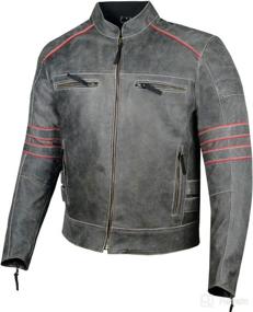 img 4 attached to 🧥 Premium Men's Brotherhood Classic Leather Motorcycle Jacket | Vintage Distress, Ventilated & Removable CE Armor | XL